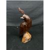 Image 2 : 2 Wooden Animal Carvings of Ram and Bird, Rosewood