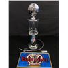 Image 1 : Budweiser King of Beers Stained Glass Art Piece + Fill 'er Up Vintage Gas Pump Decanter