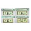 Image 1 : (4) 1963-2009 $1 & $5 Fed Reserve Notes PMG GEM