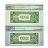 Image 2 : (2) 1935 B $1 Silver Cert.'s PMG GEN UNC 65