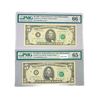 Image 1 : (2) 1981-1985 $5 Fed Reserves Notes PMG GEM UNC