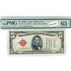 Image 1 : 1928 B $5 Legal Tender Note PMG GEM UNC 65