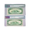 Image 2 : (2) 1950 $10 Fed Reserve Notes PMG Ch UNC 63-64