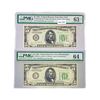 Image 1 : (2) 1934 $5 Fed Reserve Notes PMG Ch UNC 63-64