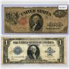 Image 1 : (2) LG $1 Silver Cert. & Fed Res. Note (1917, 192