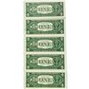 Image 2 : (5) 1957 B Consec $1 Silver Cert.'s