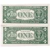 Image 2 : (2) 1957 B Consec $1 Silver Cert.'s