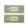Image 2 : (2) 1957 B Consec $1 Silver Cert.'s