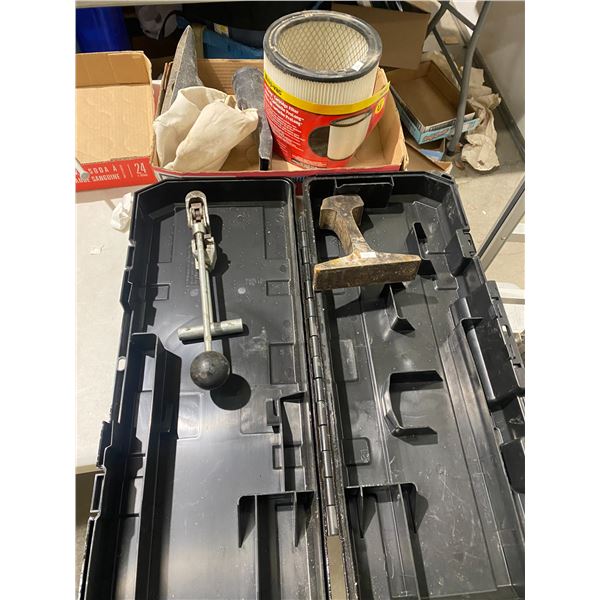 Dewalt case and assorted items