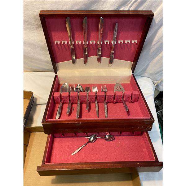 Flatware case and contents