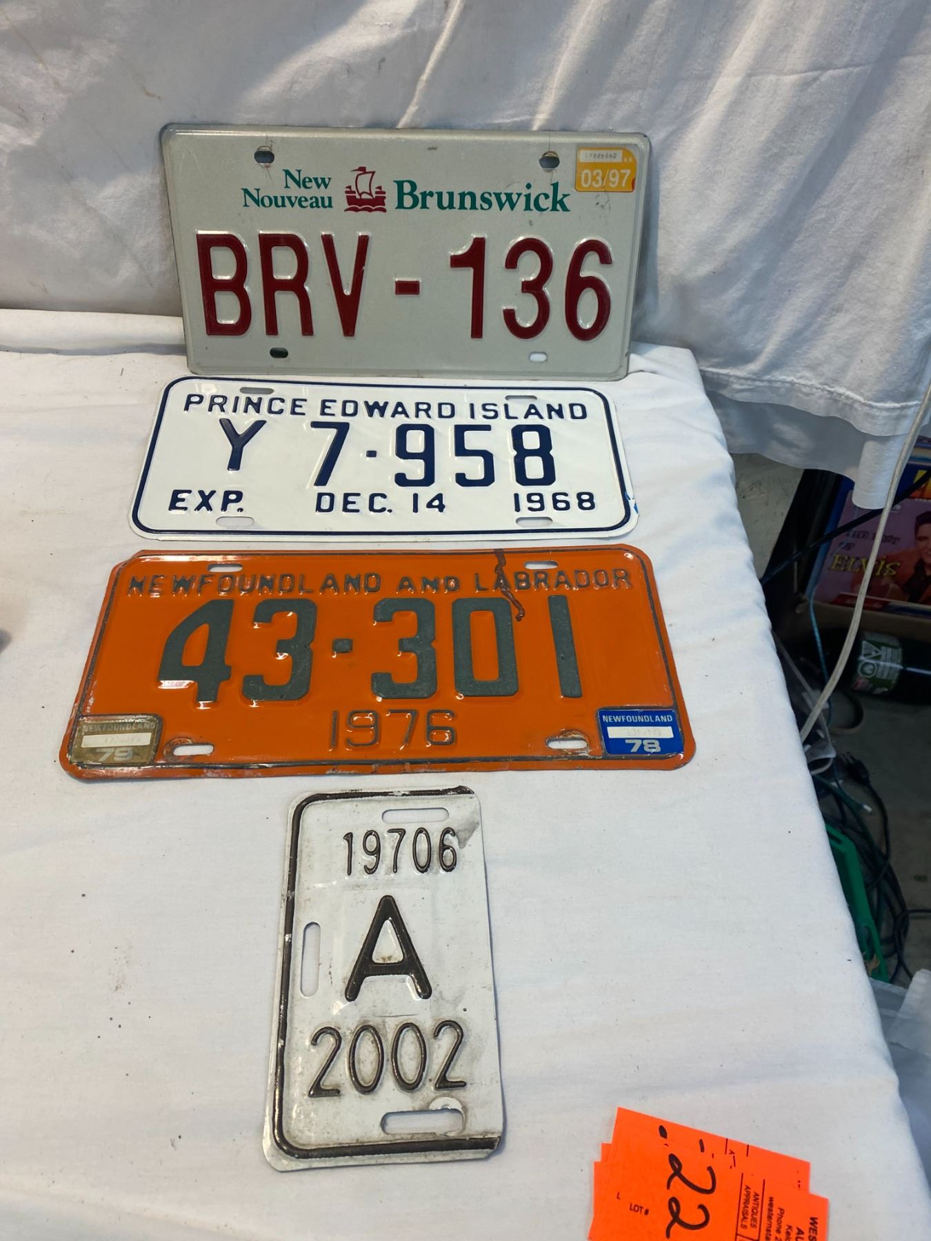 New Brunswick, PEI, and Newfoundland license plates and other