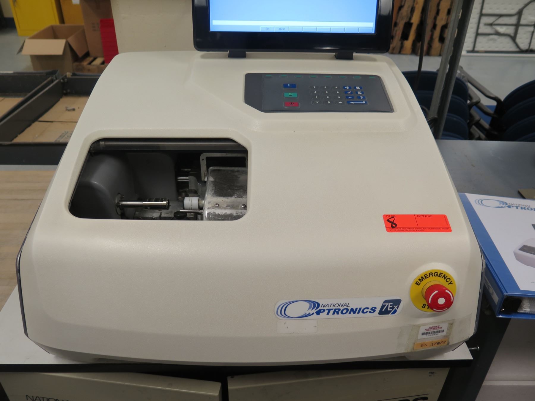 National Optronics 7Ex Lens Edger V1.33 w/ Stand & Manual - Oahu Auctions