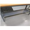 Image 2 : Metal Table w/ Undershelf & Wood Grain Top 72"x24"x34"
