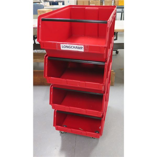 Red Stackable Containers Qty 4 Magnum 743 Red Stacking Organizer Bins 18