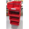 Image 1 : Qty 4 Magnum 743 Red Stacking Organizer Bins 18"x29"x12"H w/ Wheels