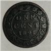 Image 1 : Canadian Large Cent 1891 Small Date Large Leaves G+