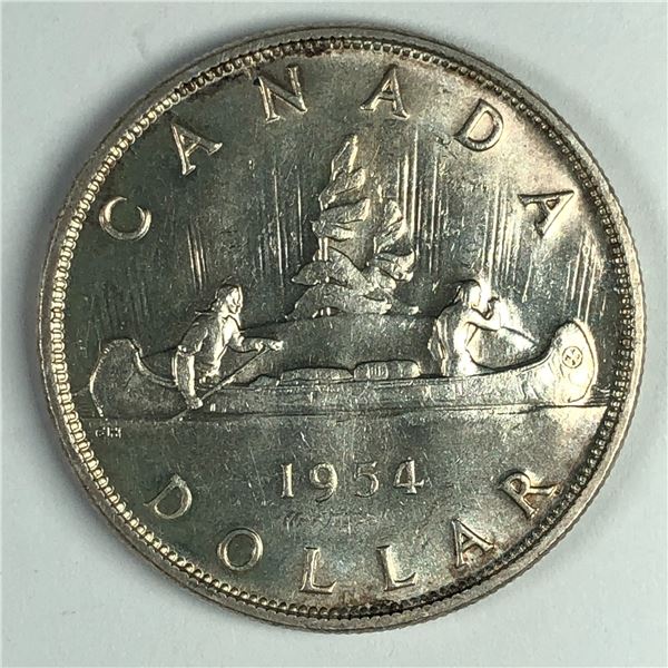 1954 FWL Queen Elizabeth II Canadian Silver Dollar