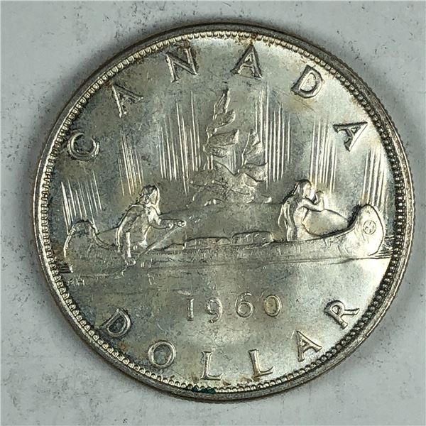 1960 Queen Elizabeth II Canadian Silver Dollar