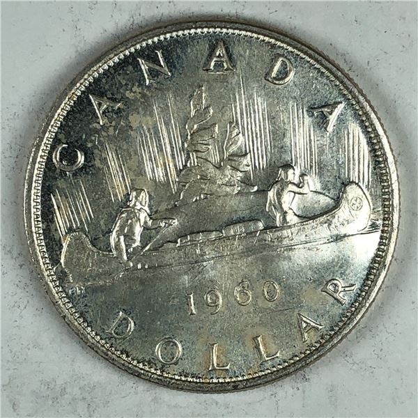 1960 Queen Elizabeth II Canadian Silver Dollar