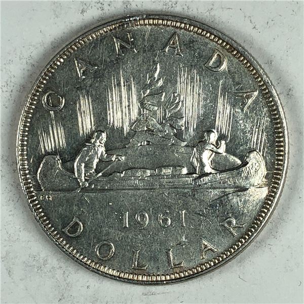 1961 Queen Elizabeth II Canadian Silver Dollar UNC 10