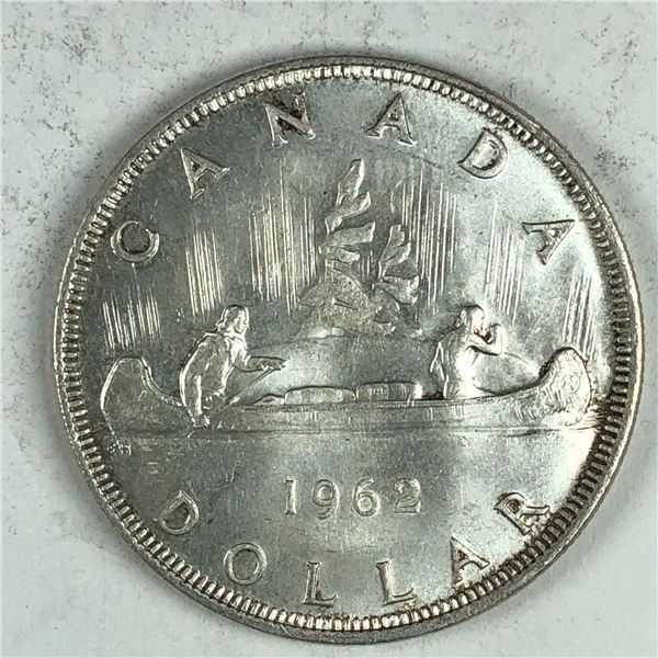 1962 Queen Elizabeth II Canadian Silver Dollar UNC