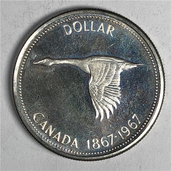 1966 Queen Elizabeth II Canadian Silver Dollar UNC