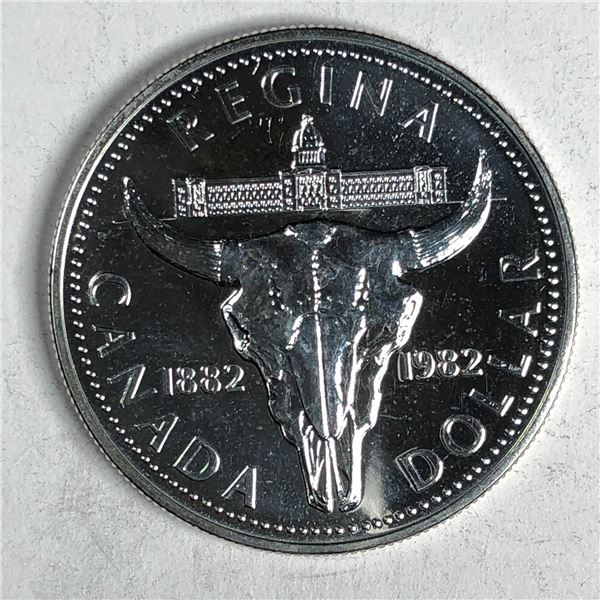 1982 Queen Elizabeth II Canadian Silver Dollar UNC