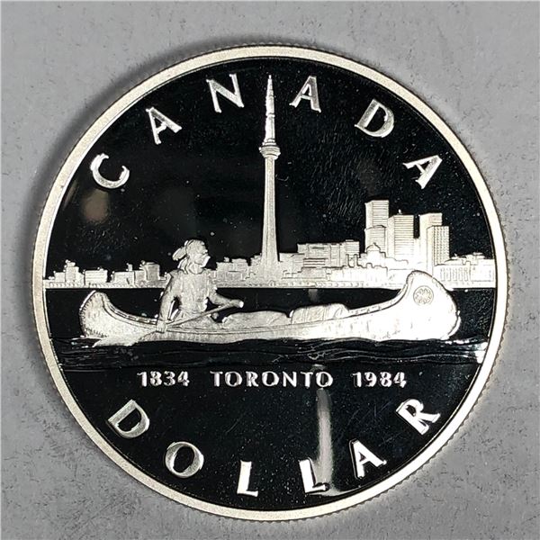 1984 Queen Elizabeth II Canadian Silver Dollar UNC Heavy Cameo