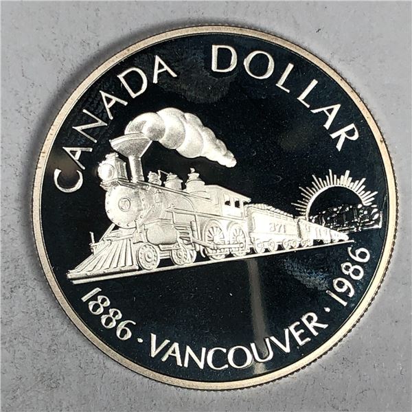 1986 Queen Elizabeth II Canadian Silver Dollar UNC HEAVY CAMEO