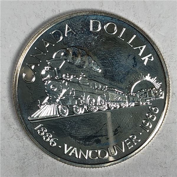 1986 Queen Elizabeth II Canadian Silver Dollar UNC