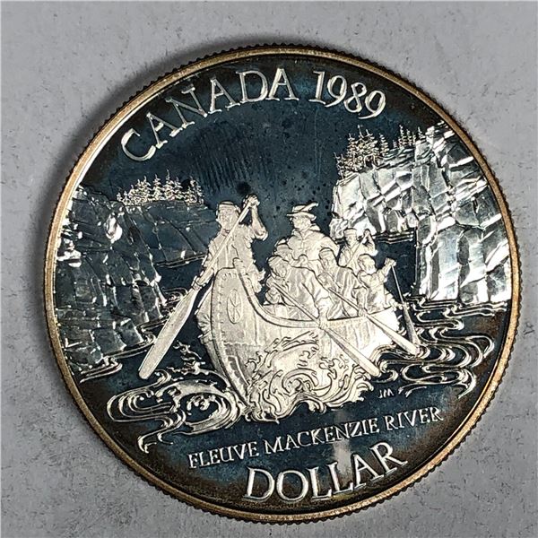 1989 Queen Elizabeth II Canadian Silver Dollar UNC HEAVY CAMEO