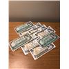 Image 1 : 10 Circulated One Dollar Bills 1954- 1973
