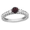Image 1 : 1.36 CTW Garnet & Diamond Ring 14K White Gold - REF-79F5N