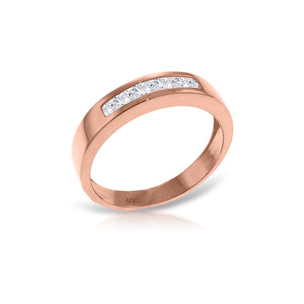 Genuine 0.60 ctw White Topaz Ring 14KT Rose Gold - REF-46Z2N