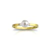 Image 1 : Genuine 1.02 ctw Pearl & Diamond Ring 14KT Yellow Gold - REF-26Z6N