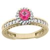 Image 1 : 0.91 CTW Pink Topaz & Diamond Ring 14K Yellow Gold - REF-65V9R