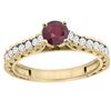 Image 1 : 0.90 CTW Ruby & Diamond Ring 14K Yellow Gold - REF-62A7X