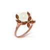 Image 1 : Genuine 2.65 ctw Pearl & Garnet Ring 14KT Rose Gold - REF-28V5W