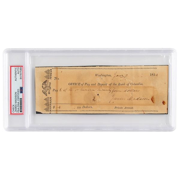 James Madison Check Signed as President