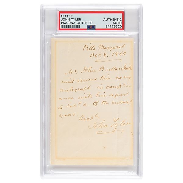John Tyler Autograph Letter Signed