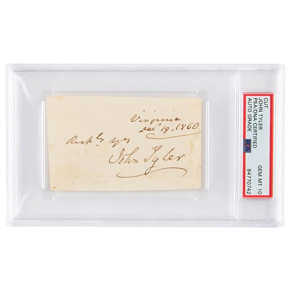 John Tyler Signature - PSA GEM MT 10