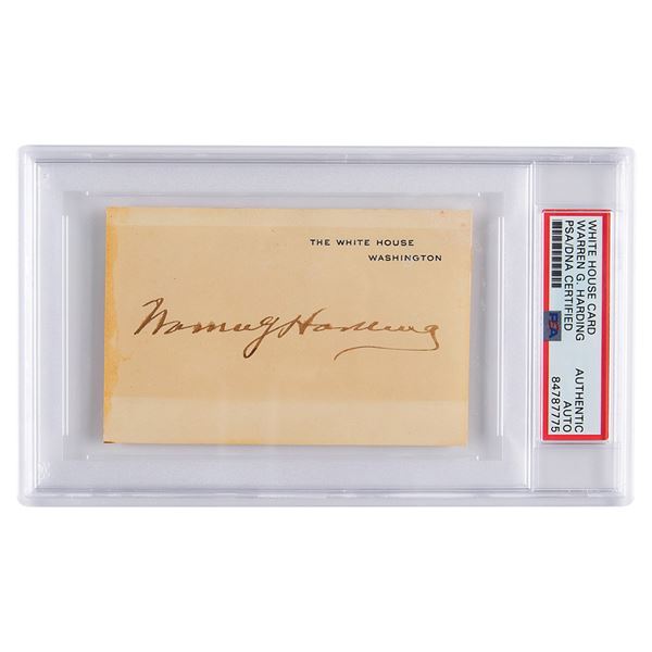 Warren G. Harding Signed White House Card