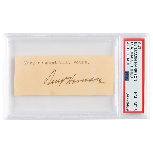 Benjamin Harrison Signature - PSA NM-MT 8