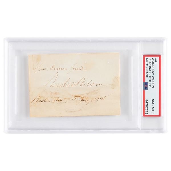 Woodrow Wilson Signature as President - PSA NM-MT 8