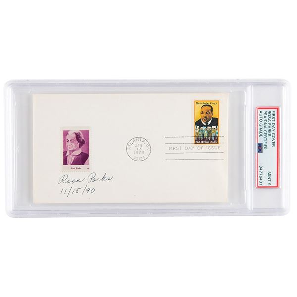Rosa Parks Signed FDC - PSA MINT 9