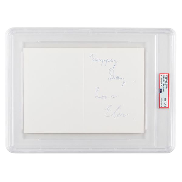 Elon Musk Signed Greeting Card - PSA NM - MT 8