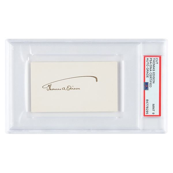 Thomas Edison Signature - PSA MINT 9