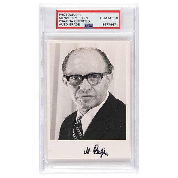 Menachem Begin Signed Photograph - PSA GEM MT 10