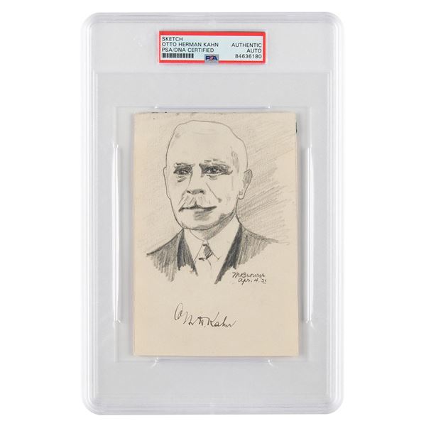 Otto Kahn Signed Sketch