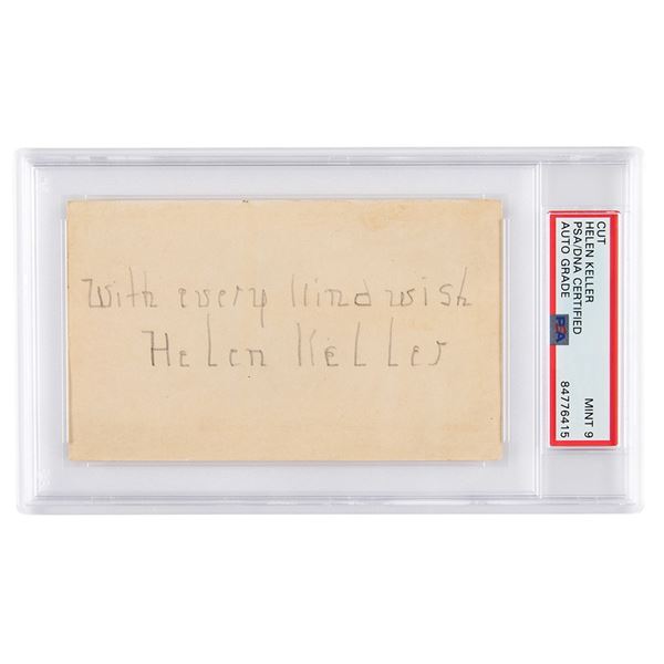 Helen Keller Signature - PSA MINT 9